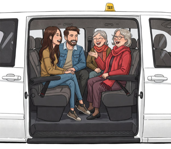 Pedir taxi en Vejer para compartir o ir en grupo